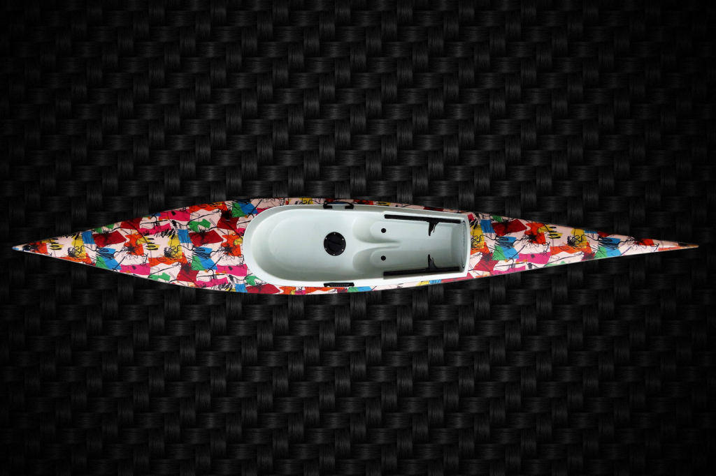 Odyssey Breeze single Sit-On-Top Kayak in a Multicoloured art style pattern